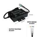Контроллер RGB 220В OEM 1500W-RF-5 кнопок