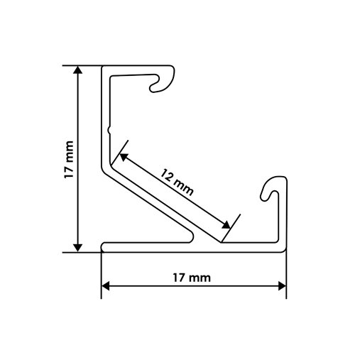 Профiль алюмінієвий BIOM кутовий ЛПУ17 17х17анодований (палка 2м), м