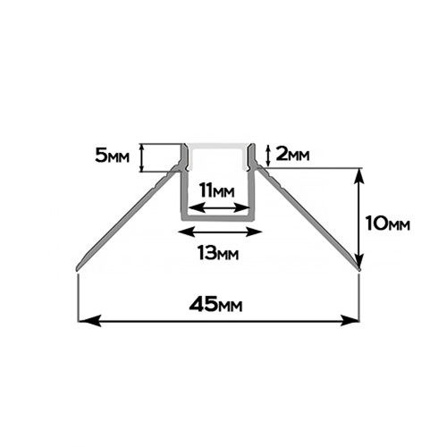 Профіль алюмінієвий BIOM LDP-133 прихований монтаж зовнішній кут 45х20 (палка 2м), м