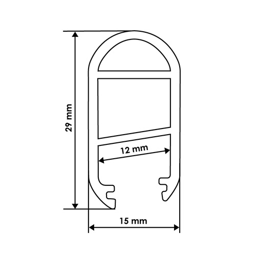 Профіль алюмінієвий BIOM LPO-30 15х30 мм, анодований, 3м