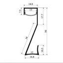 Профіль алюмінієвий BIOM PLP-501 50х14.8 плінтус анодований,(палка 2м) , м