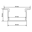 Профіль алюмінієвий BIOM врізний ЛПВ20 20х30 анодований, (палка 2м), м