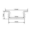Профіль алюмінієвий BIOM врізний ЛПВ7B 7х16, чорний (палка 2м), м