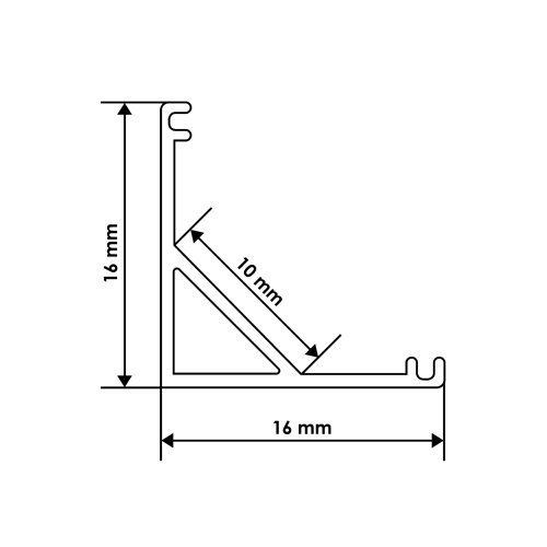 Профіль алюмінієвий BIOM кутовий ЛПУ16 16х16 анодований (палка 2м), м