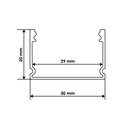 Профіль алюмінієвий BIOM ЛП20 20х30AB, анодований, чорний, палка 2м