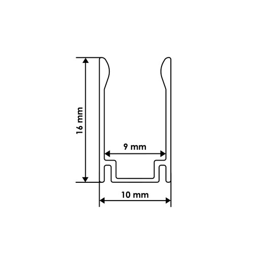 Профіль алюмінієвий BIOM ЛПН-16 для кріплення стрічки NEON 8*16, (палка 2м) м