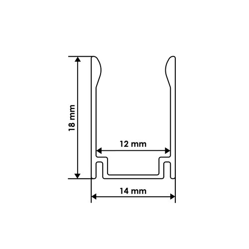 Профіль алюмінієвий BIOM ЛПН-18 для кріплення стрічки NEON RGB, (палка 2м) м