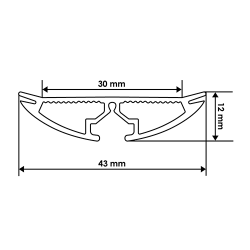 Профіль алюмінієвий BIOM ЛПР-60 напівкруглий, анодований (палка 2м), м