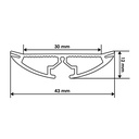 Профіль алюмінієвий BIOM ЛПР-60 напівкруглий, анодований (палка 2м), м