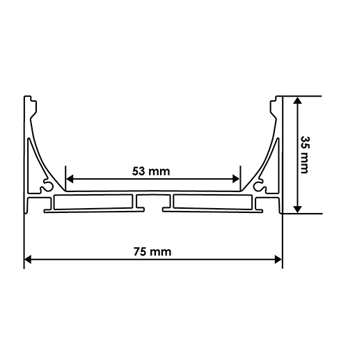 Профіль алюмінієвий BIOM ЛС-75 35 * 75мм анодований, м