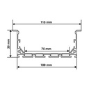Профіль алюмінієвий BIOM ЛСВ-100 35*100 мм анодований, м