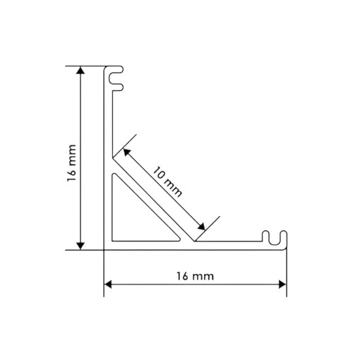 Профіль алюмінієвий BIOM угловой ЛПУ16B 16х16 чорний (палка 2м), м