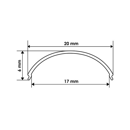 Розсіювач матовий BIOM LM-R16 для профіля ЛПУ-16 радіальний, м