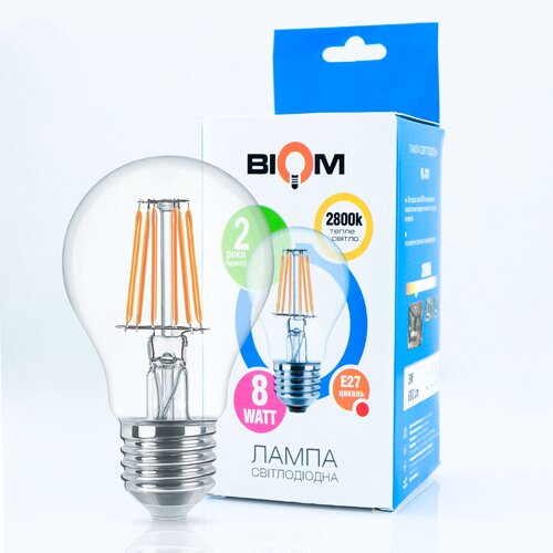 Свiтлодiодна лампа Biom FL-311 A60 8W E27 2800K