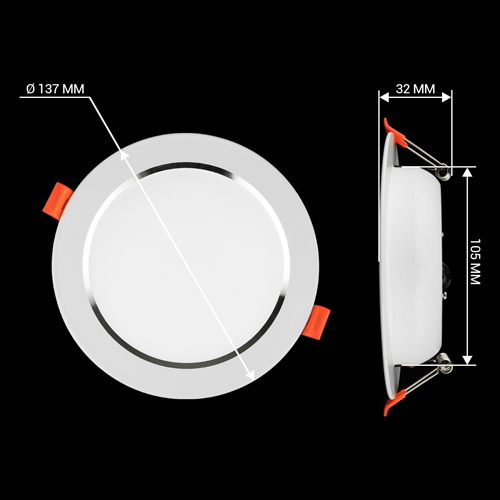 Світильник світлодіодний Biom DF-12W 12Вт білий круглий 5000К