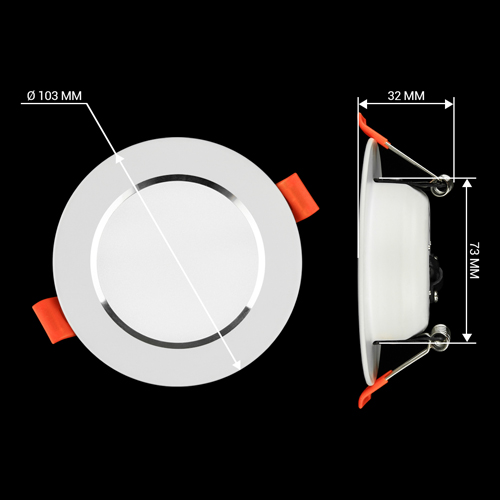 Світильник світлодіодний Biom DF-9W 9Вт білий круглый 5000К
