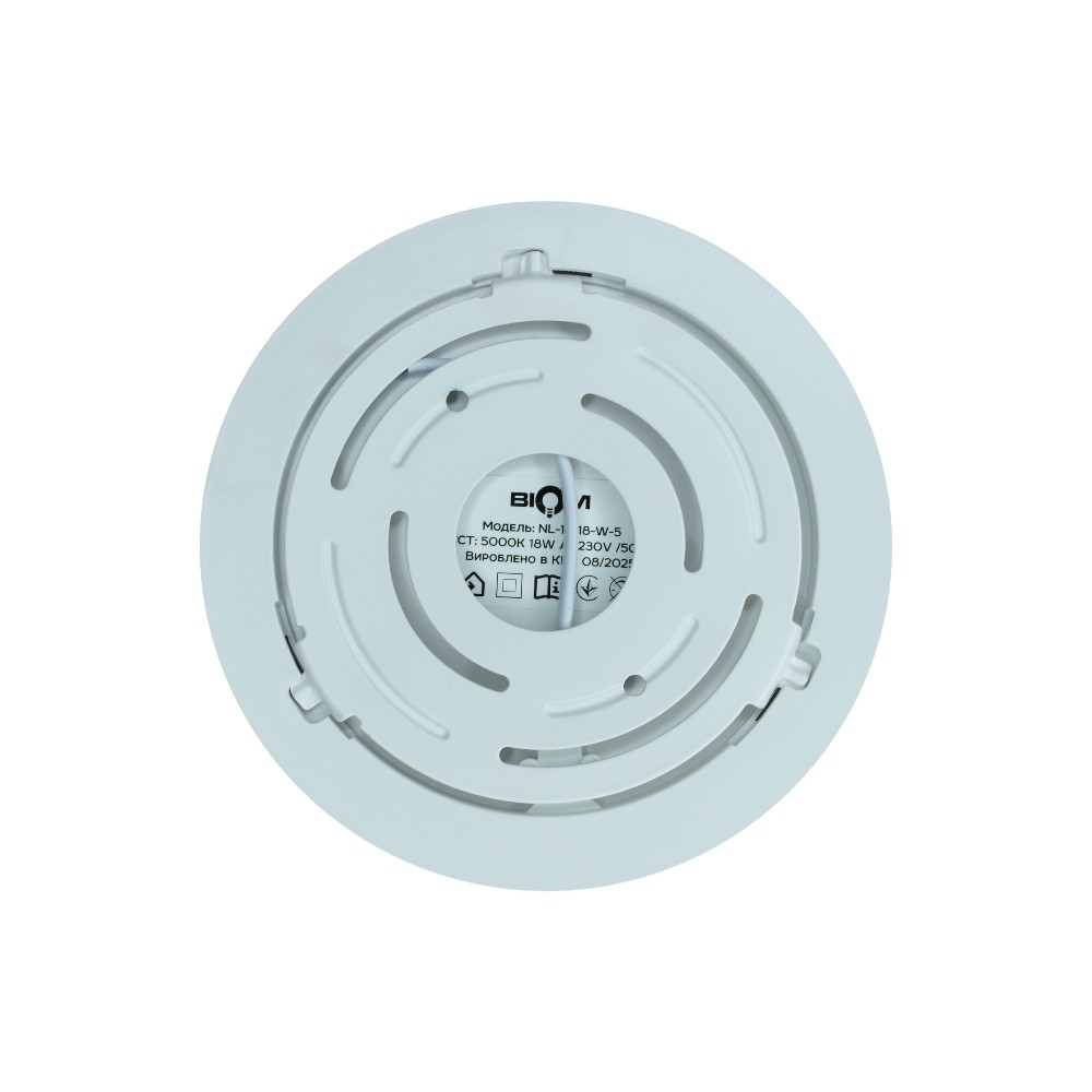 Світильник світлодіодний Biom NL-1-R18-W-5 18Вт круглий 5000К білий