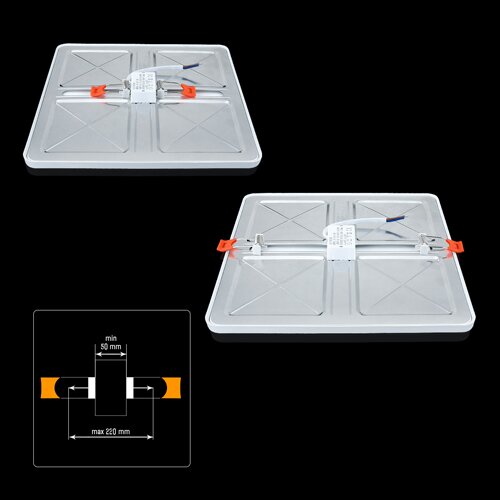 Світильник світлодіодний Biom СL-S24W-5/2 NEW 24Вт квадратний 5000К
