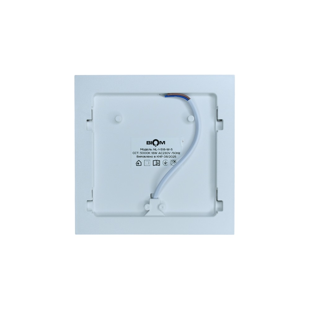 Світильник світлодіодний NL-1-S18-W-5 18Вт квадратний 5000К білий