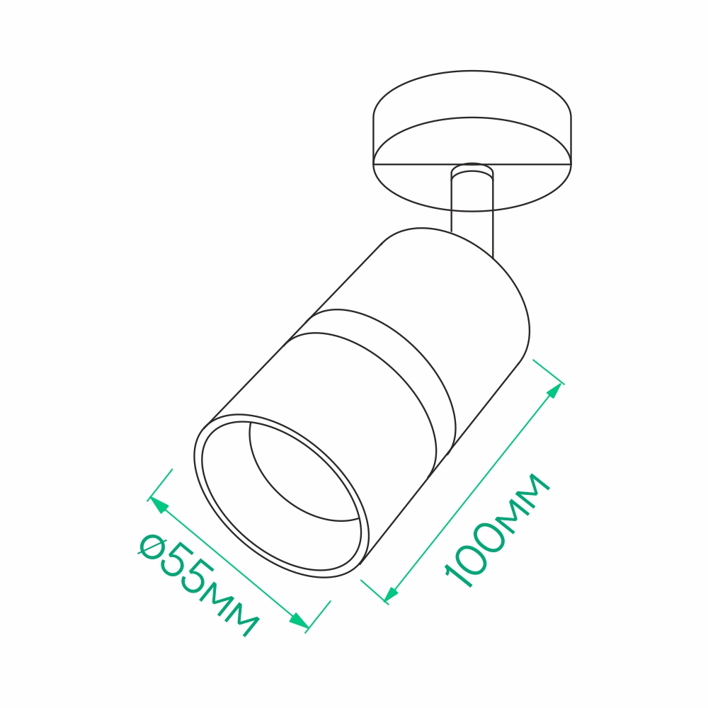 Накладний поворотний світильник Ardero ML312-1 BAMBOO під лампу чорний хром