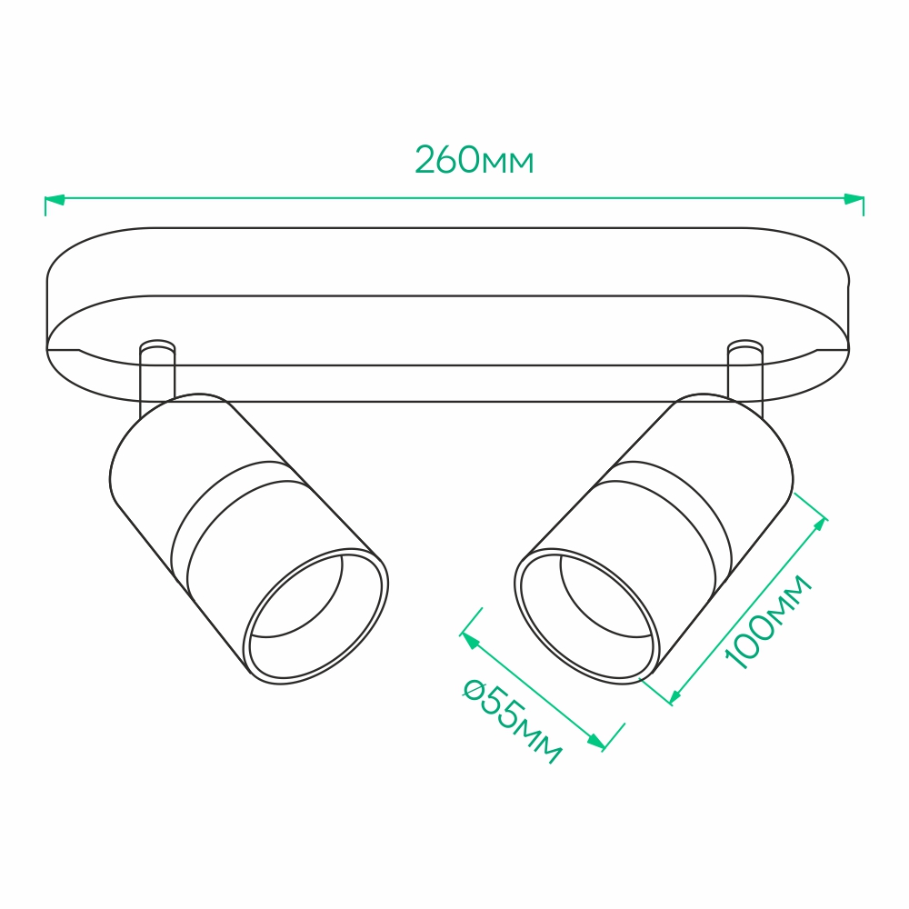 Накладний поворотний світильник Ardero ML312-2 BAMBOO під лампу білий золото