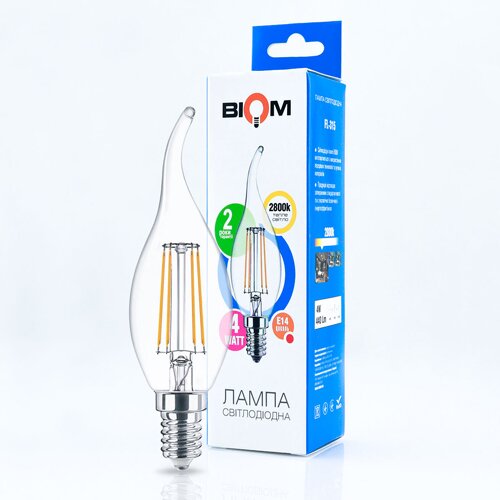 Світлодіодна лампа Biom FL-315 C35 LT 4W E14 2800K