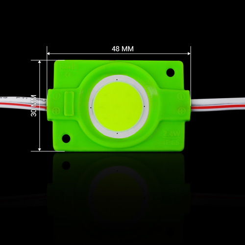Світлодіодний модуль BRT COB 2.4W круглий GREEN, 12В, IP65 зелений