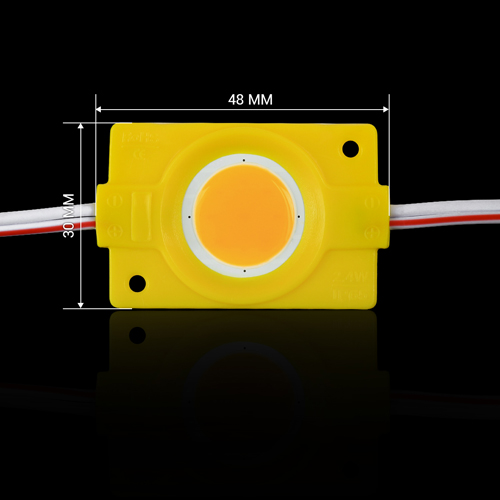 Світлодіодний модуль BRT COB 2.4W круглий YELLOW, 12В, IP65 жовтий