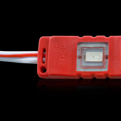 Світлодіодний модуль BRT M2 5630-3 led R 1,2W, 12В, IP65 червоний закритий з лінзою