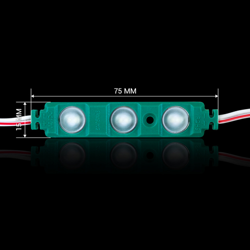 Світлодіодний модуль BRT XG193 5630-3 led W 1,5W GREEN, 12В, IP65 зелений з лінзою напівсфера