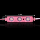 Світлодіодний модуль BRT XG194 5630-3 led W 1,5W PINK, 12В, IP65 рожевий з лінзою полусфера