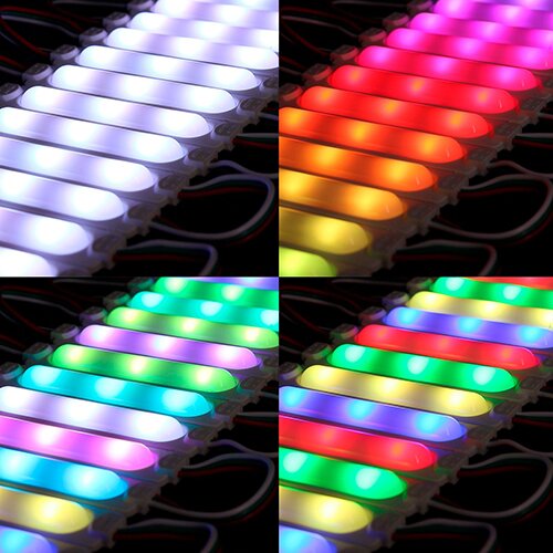 Світлодіодний модуль BRT XG61 5050-3 led RGB IC 2811 0.72W 12В з лінзою