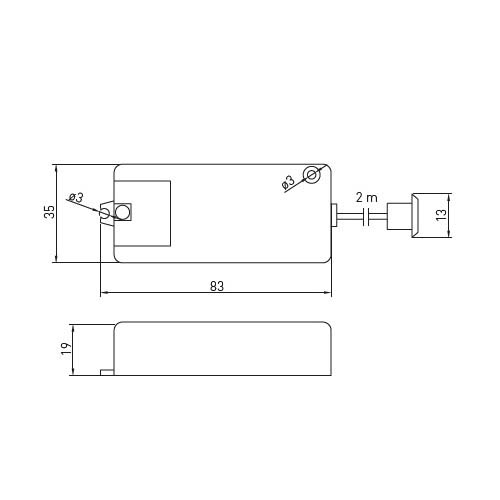 Безконтактний вимикач, врізний, 500W, GTV AE-WBEZDB-10S, однофункційний (на відкриття дверей)