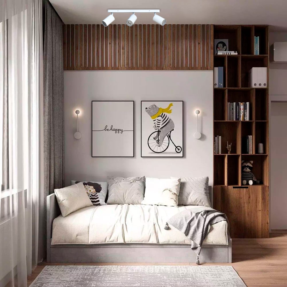 Накладний поворотний світильник Ledcoin ML314-3 під лампу білий