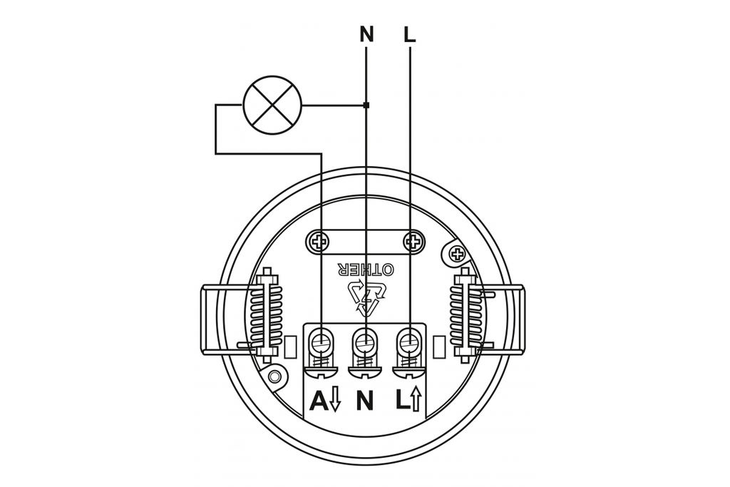 Датчик руху з регулюванням чутливості сутінків GTV CR-CR5000-00, 1200W, IP20, 360⁰, CR-5, білий