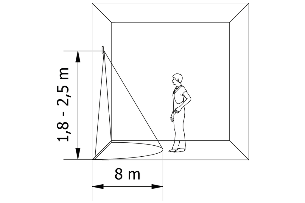 Датчик руху (накладний) GTV CR-CR1100-00 , max.1200W, IP20, 180*, R 2-8м, білий