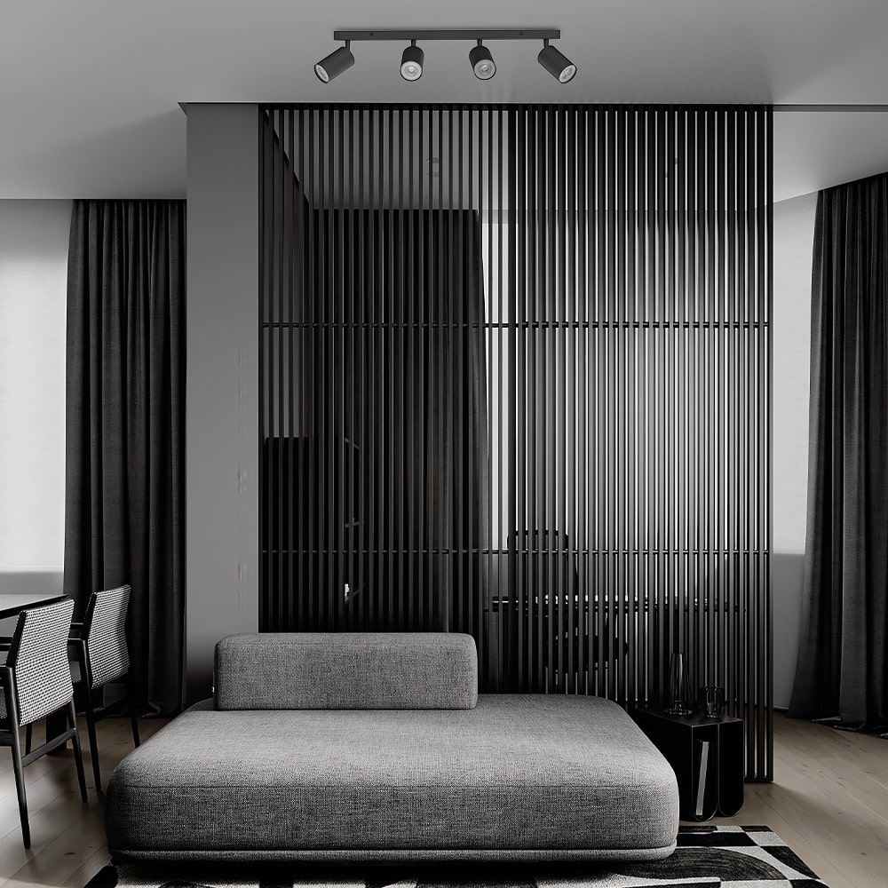 Накладний поворотний світильник Ledcoin ML314-4 під лампу чорний