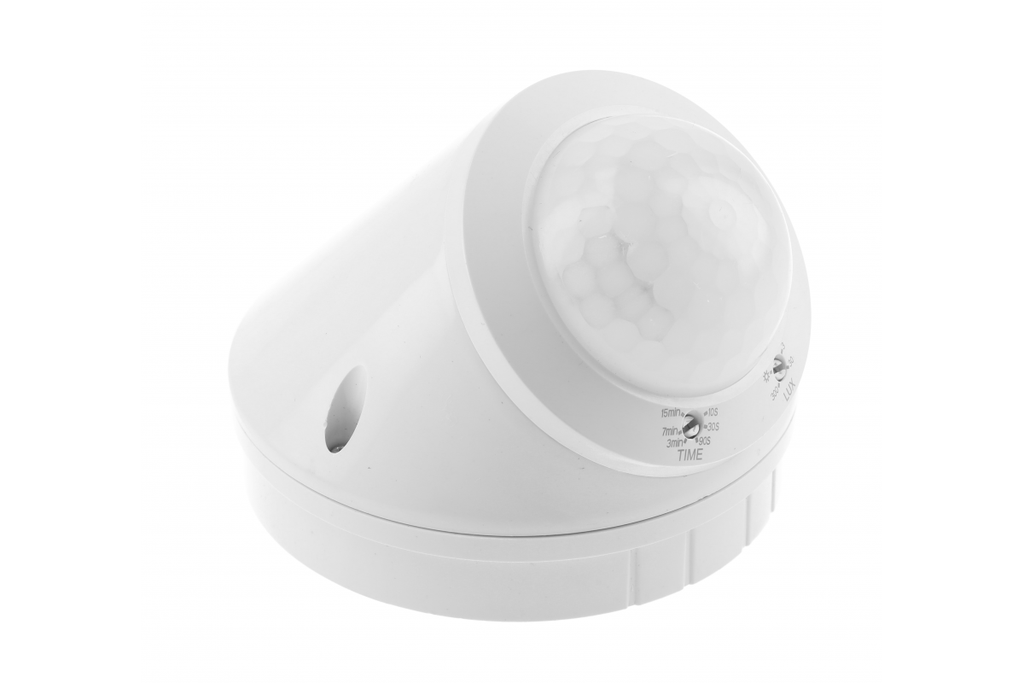 Інфрачервоний датчик руху з регулюванням чутливості сутінок GTV CR-CR17000-00, 800W, IP65, 360, CR-17, білий