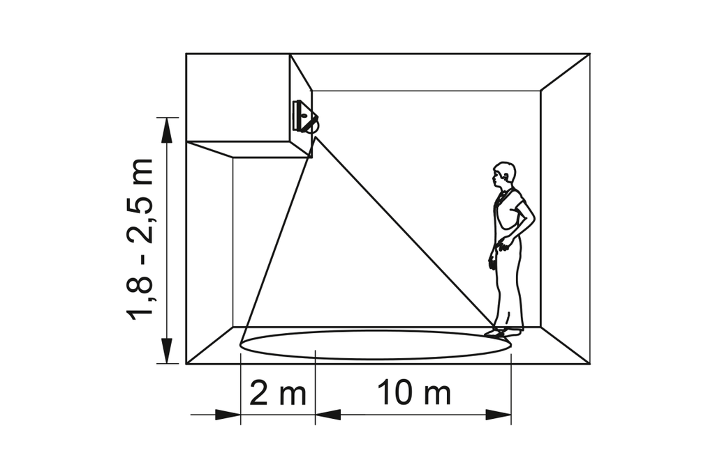 Інфрачервоний датчик руху з регулюванням чутливості сутінок GTV CR-CR17000-00, 800W, IP65, 360, CR-17, білий