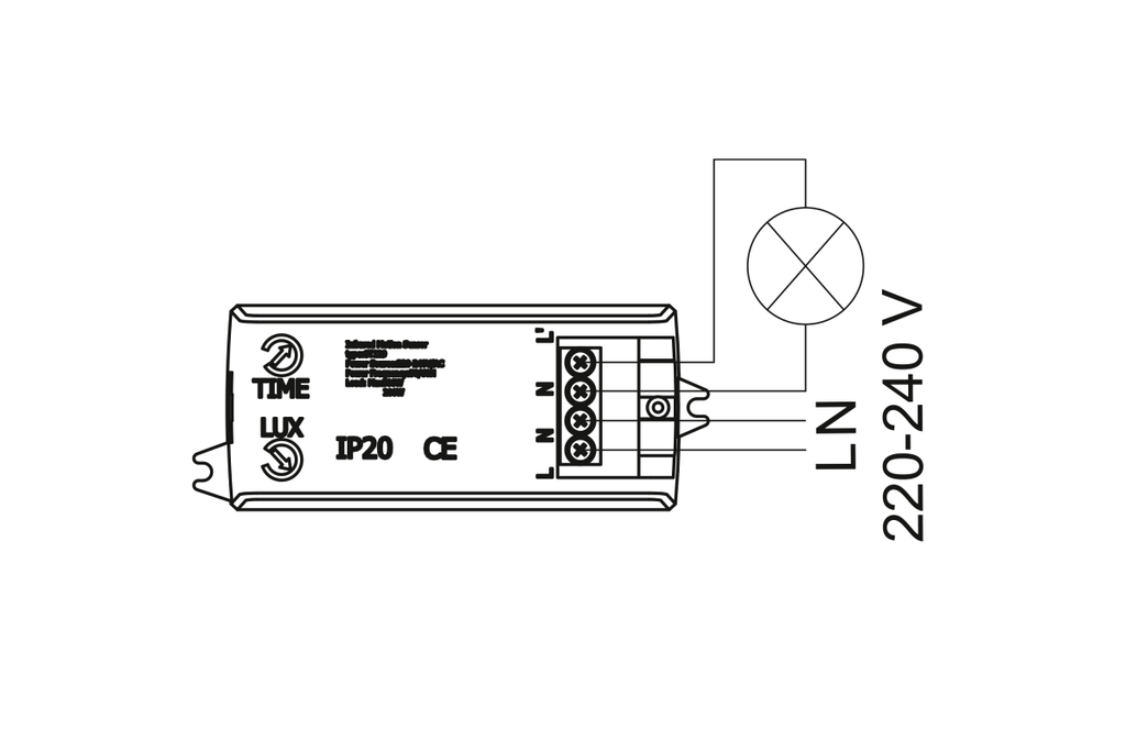 Інфрачервоний датчик руху з регулюванням чутливості сутінок GTV CR-CR18000-00, 800W, IP20, 360, CR-18, білий
