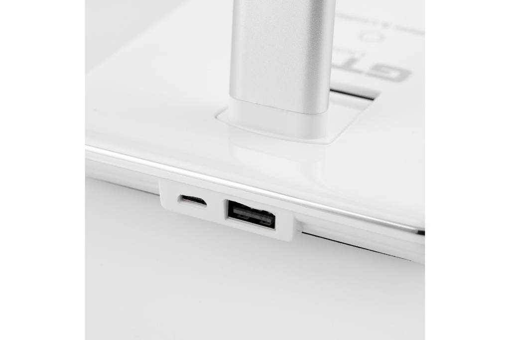 Настільна лампа з індукційною зарядкою GTV Tritton, 6W, 4-CCT, USB, Біла, працює від power bank (LB-TRIT6W-00-DEC)