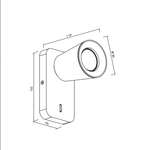 Настінний світильник GTV decor ELLI, 1*GU10, max.20W, одинарний, Білий (OS-ELLI-GU10-00-DEC)
