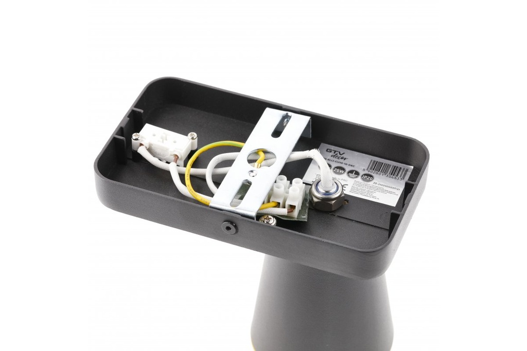 Настінний світильник GTV decor ELLI, 1*GU10, max.20W, одинарний, Чорний (OS-ELLI-GU10-10-DEC)