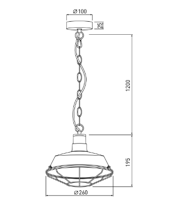 Підвісний світильник GTV decor LARS, E27, IP20, d26cm, чорний (OS-LARS-10-DEC)
