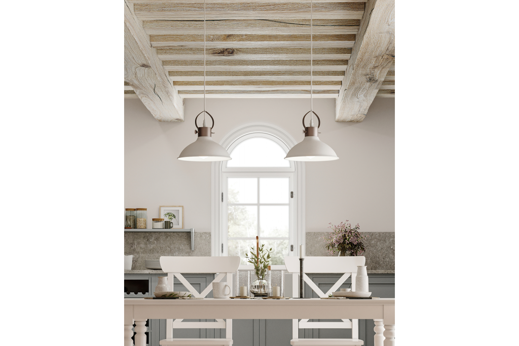 Підвісний світильник GTV decor MEES, E27, IP20, d30cm, білий (OS-MEES-00-DEC)