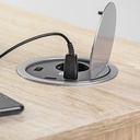 Подовжувач GTV для офісу (врізний) CHARGER, 1 розетка schucko, 2xUSB 5V 2A, кабель 1,5м (AE-BPW1S2UCH-80)