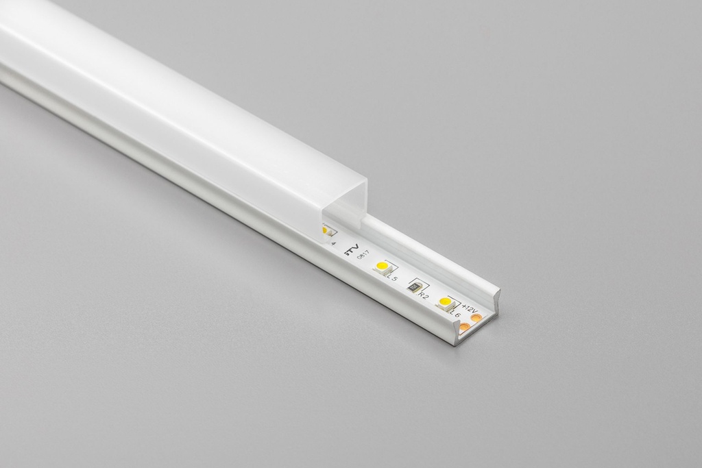 Профіль алюмінієвий міні для LED стрічки накладний GTV GLAX (білий), 2м