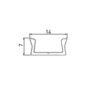 Профіль алюмінієвий міні для LED стрічки накладний GTV GLAX чорний матовий, 2м