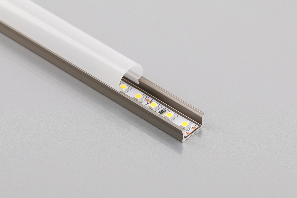 Профіль алюмінієвий міні для LED стрічки накладний GTV GLAX (шампань), 2м