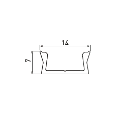Профіль алюмінієвий міні для LED стрічки накладний GTV GLAX (шампань), 2м